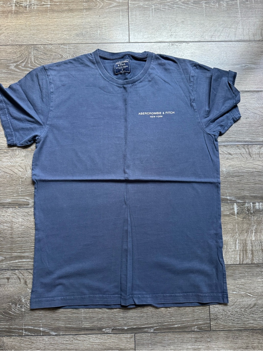 Abercrombie & Fitch Men's Navy Logo Crew T-Shirt